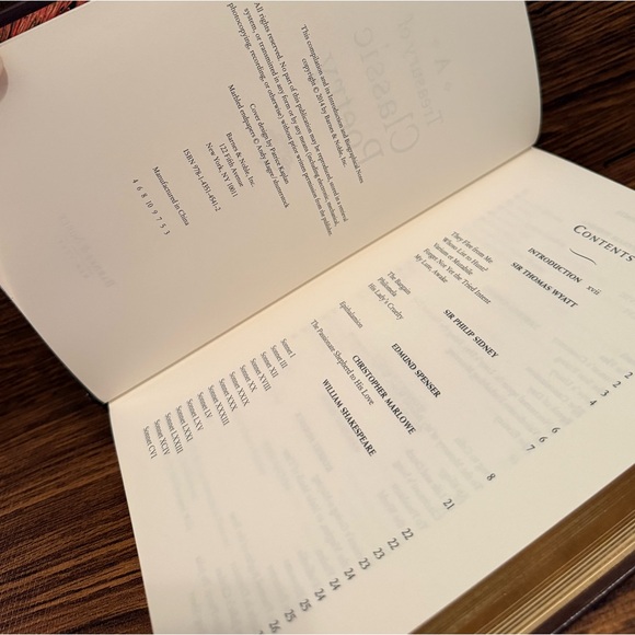 A Treasury of Classic Poetry Leather Bound By Barnes & Noble 2014 - NWOT - Picture 6 of 8
